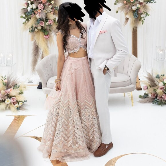 baby pink boho lehenga - Picture 2 of 2